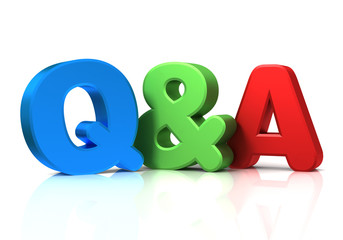q and a concept 3d illustration