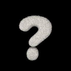 Naklejka premium 3D Rendering Creative Illustration White Furry Symbol Question Mark