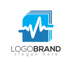 Medical page report logo vector element. paper document medical logo