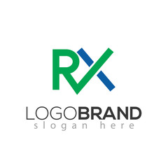 RX initial letter logo element. RX medical logo template