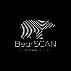 Bear Scan Technology Logo vector Element. Animal Technology Logo Template