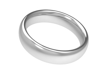 silver wedding rings concept  3d illustration