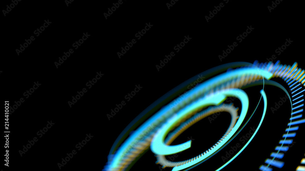 Poster 3d rendering futuristic circle user interface hud design graphs .