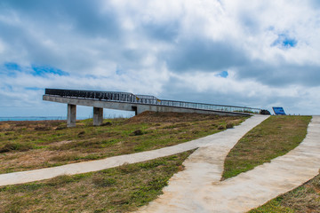 Bridge next to the ocean in the park