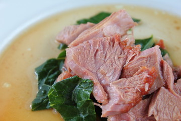 Stewed pork leg delicious in thai street food