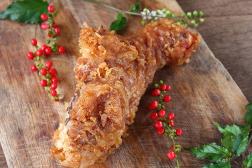 delicious fried chicken ready to eat