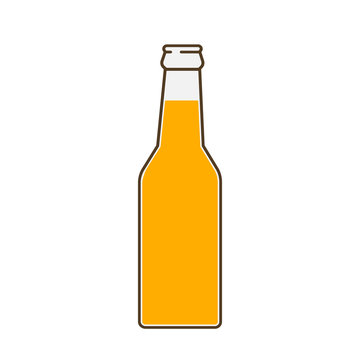 Beer bottle Icon. Mock up glass beer lemonade Clean Bottle. Symbol Template Logo. Isolated vector illustration.