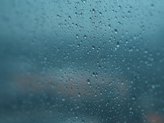 Raindrops on the windows.