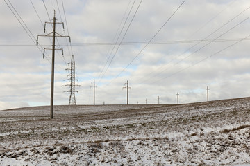 Snow drifts in winter