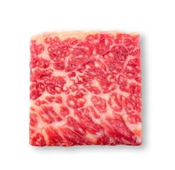 Beef meat isolated on white clipping path