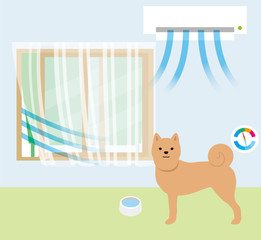室内の犬の熱中症予防。涼しい部屋