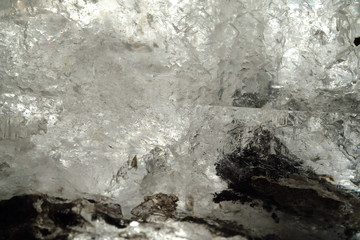 Black phantom quartz texture with white back light background