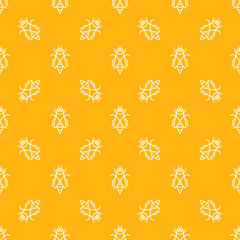 Seamless vector pattern with Honey Bees line icons
