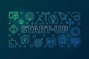 Start-Up colored illustration - vector Startup line banner