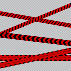 Fototapeta premium Realistic warning tapes.Caution lines isolated. Danger signs. Vector