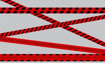 Fototapeta premium Realistic warning tapes.Caution lines isolated. Danger signs. Vector