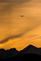 Mountains and plane 