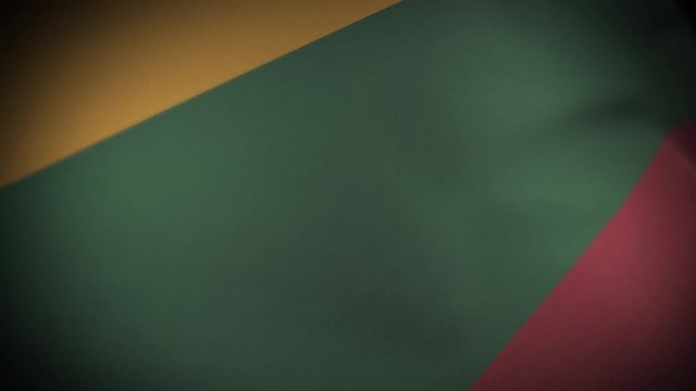 Flag of Lithuania  - Photo realistic close up of waving flag. Extreme depth of field. 3d Render.