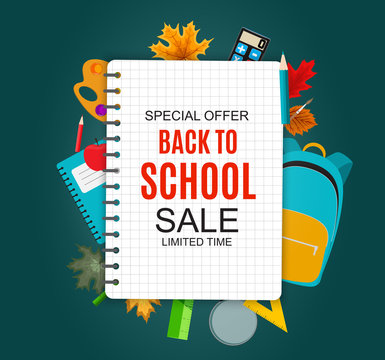 Abstract Vector Illustration Back to School Sale Background