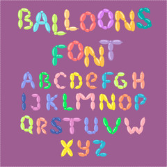 English balloon colorful alphabet vector holidays party abc and education ozone type greeting helium cartoon festive decoration illustration.