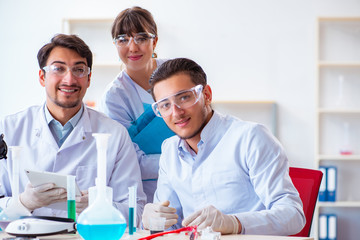 Team of chemists working in the lab
