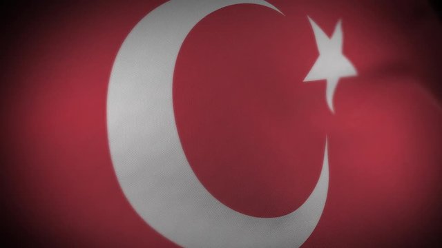 Flag of Turkey - Photo realistic close up of waving flag. Extreme depth of field. 3d Render.