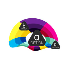 Abstract colorful geometric option infographics design template with sample abc options. Abstract background for business presentation or information banner