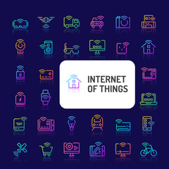 Internet of Things Gradient Line Icon Set (EPS 10)