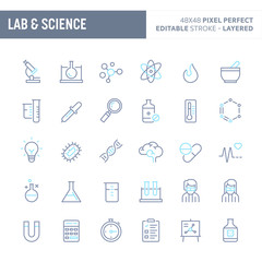 Laboratorium & Sciences Minimal Vector Icon Set (EPS 10)