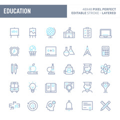 School & Education Minimal Vector Icon Set (EPS 10)