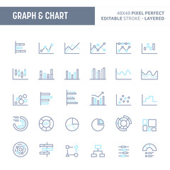 Graph, Diagram & Chart Minimal Vector Icon Set (EPS 10) - obrazy, fototapety, plakaty