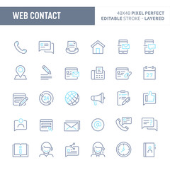 Web & Internet Contact Minimal Vector Icon Set (EPS 10)