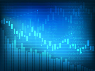 Business candle stick graph chart of stock market investment trading . Bullish point, Trend of graph. Vector illustration