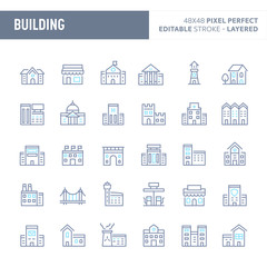 Fototapeta na wymiar Buildings & Architecture Vector Icon Set (EPS 10)