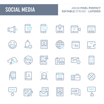 Social Media Vector Minimal Icon Set (EPS 10)