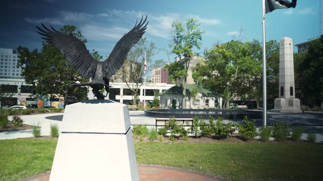 Eagle statue in Monument Park in Grand Rapids Michigan