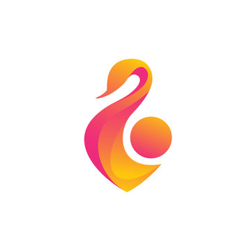 swan logo flame gradient 