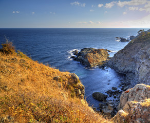 Beautiful landscape on rocky shore