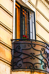Obraz premium Old Tbilisi architecture, window and exterior decor in summer day.