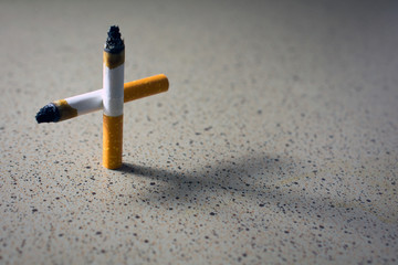 cigarette smoker's grave.  stop smoking  concept