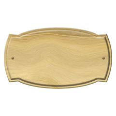 empty wooden sign isolated on white