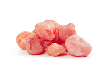 Candied cherries isolated on white background