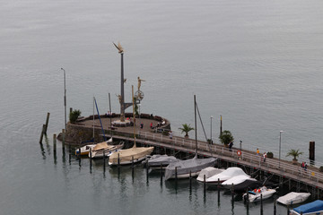 Blick auf der Hafen von Meersburg