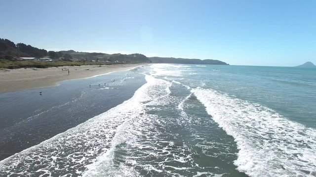 Aerial Beach View Ohope New Zealand