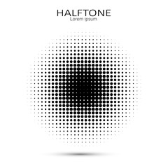 Vector halftone circles. Abstract halftone. Abstract dots. Vector illustration.