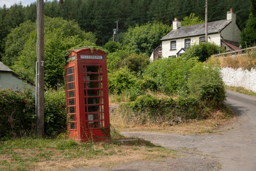 Neglected old style K6 red phone box