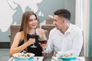Beautiful couple in a restaurant
