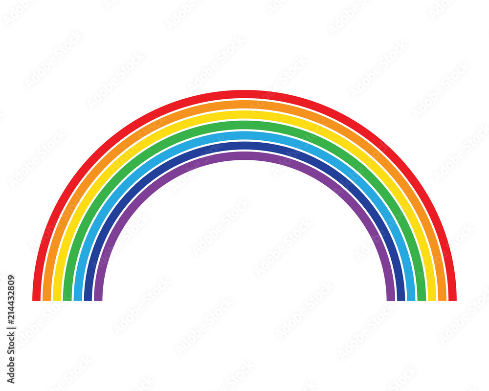 Poster rainbow flat color lines isolated on white background design element