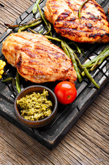 Grilled healthy chicken breasts