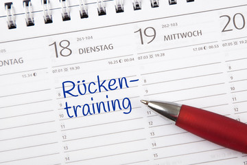 Eintrag im Kalender: Rückentraining